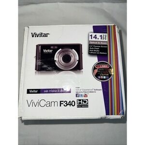 Vivitar ViviCam F340 Digital Camera 14.2MP Purple NEW Compact Point Shoot